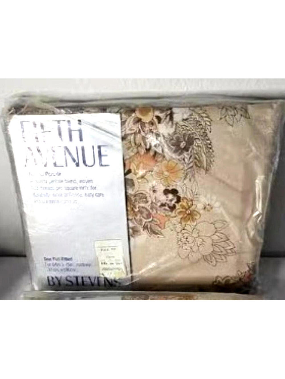 VTG 5th Avenue Full Fitted Sheet Classic Bouquet No-Iron Percale 54" x 75" NOS